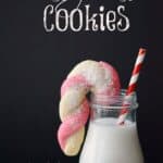 These Candy Cane Cookies have a delicate almond flavor that highlights the crushed peppermint sugar that is sprinkled on top! cookingwithcurls.com