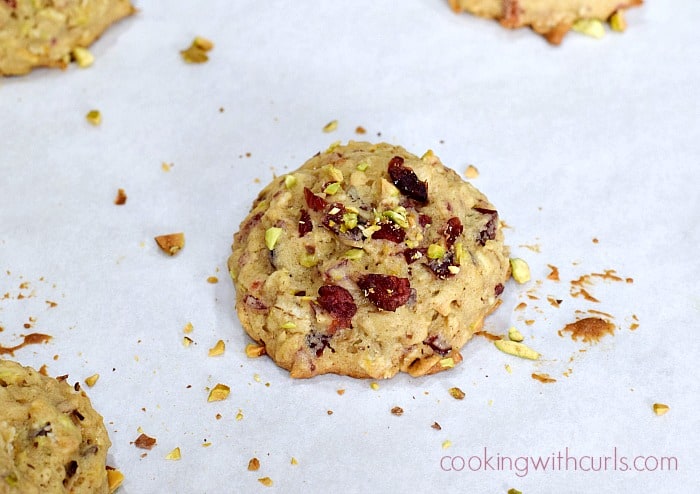 Cranberry Orange Pistachio Cookies baked cookingwithcurls.com